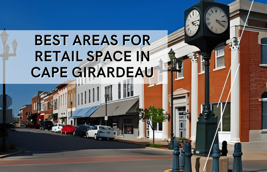 Image of a downtown depicting as one of the best areas for retail space in Cape Girardeau.